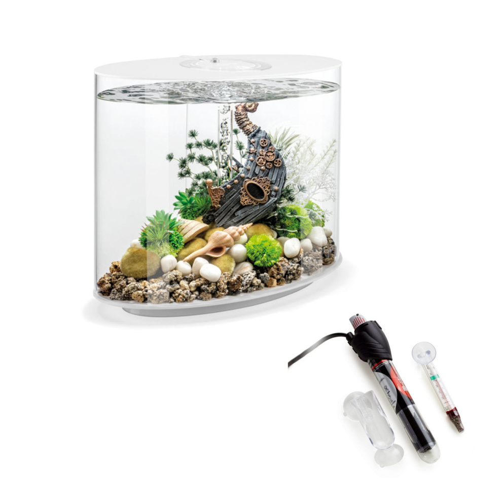 biOrb Loop 30L White Aquarium With MCR Led Lighting and Heater Pack