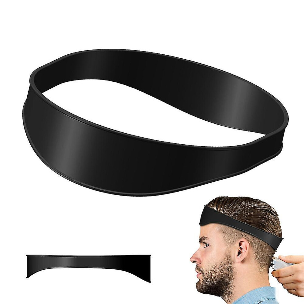 Black (Black) Curved Silicone Barber Band Neckline Shaving Template Hair Trimming Guide Barber Tool