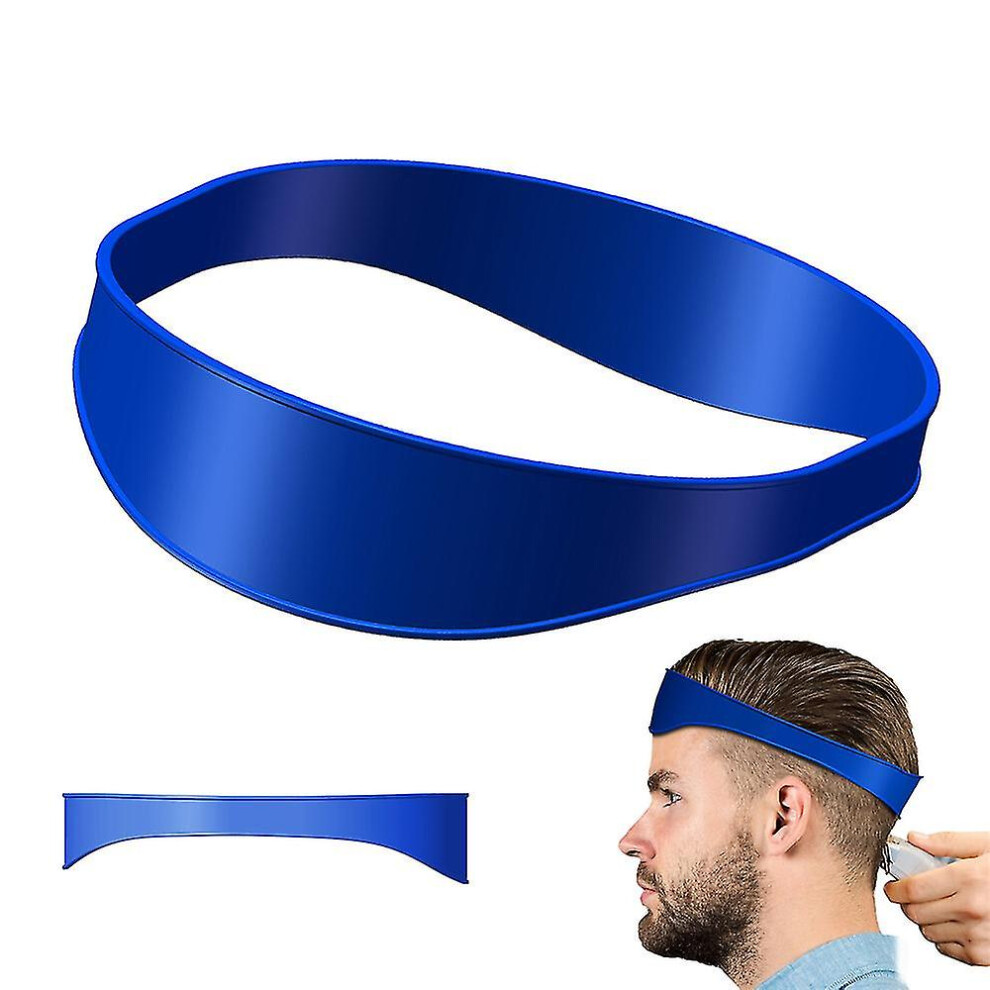 Blue (Blue) Curved Silicone Barber Band Neckline Shaving Template Hair Trimming Guide Barber Tool