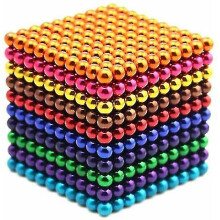 1000 billes magnétiques 5 mm - Cube de construction magnétique en 10 couleurs, jeu créatif pour le soulagement du stress