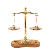 Balancing Toys Mini House Decor Pretend Play Furniture Scales Justice Decor Miniature Balance Scales Toy Brass Weighing Scale