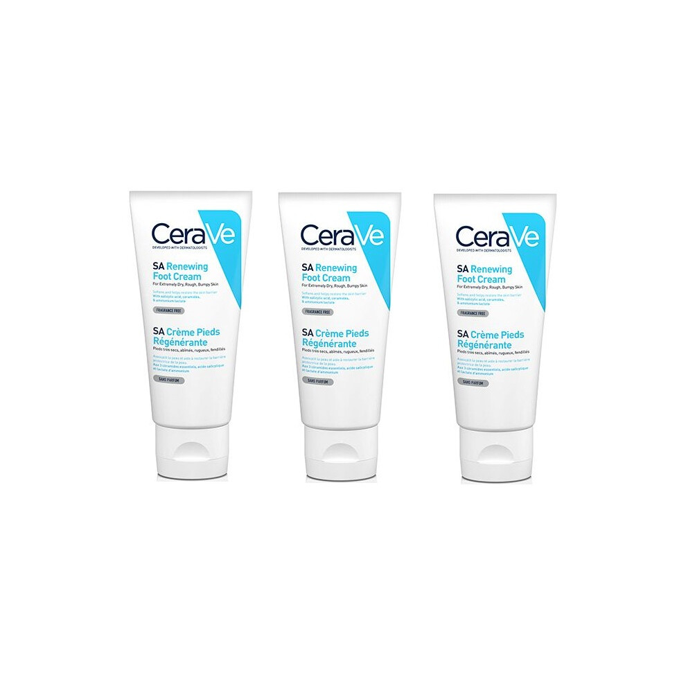 CeraVe SA Renewing Foot Cream 88ml x 3