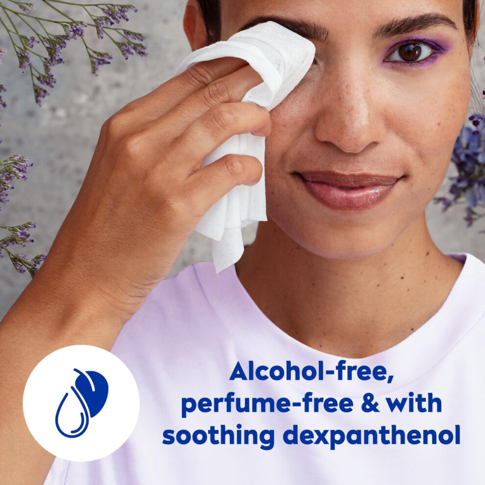 NIVEA Biodegradable Cleansing Wipes Sensitive Skin Wipes from 100 percent Plant Fibres Make Up Wipes Face Wipes Makeup Remover 25 Count Pack of 1