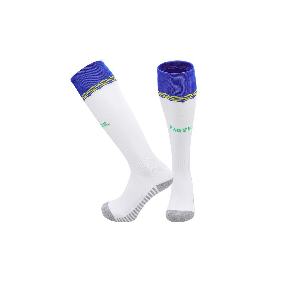 (Home, Kids(EU 30-36)) 24 Season Football Socks For Brazil national football team Kids & Adults Training Sport Racing Stocking