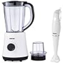 GEEPAS 500W Electric Jug Blender and 180W Hand Blender Combo Set
