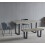 (Table with bench with crib5 chairs, Concrete Effect) Elegance MDF Dining Tables/ Benches/ Table & Benches Set 1