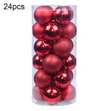 (Red) 24pcs Christmas Ball Hanging Bauble New Year Wedding Home Party Tree Decoration Jikaix