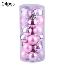 (Pink) 24pcs Christmas Ball Hanging Bauble New Year Wedding Home Party Tree Decoration Jikaix