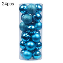 (Lake Blue) 24pcs Christmas Ball Hanging Bauble New Year Wedding Home Party Tree Decoration Jikaix