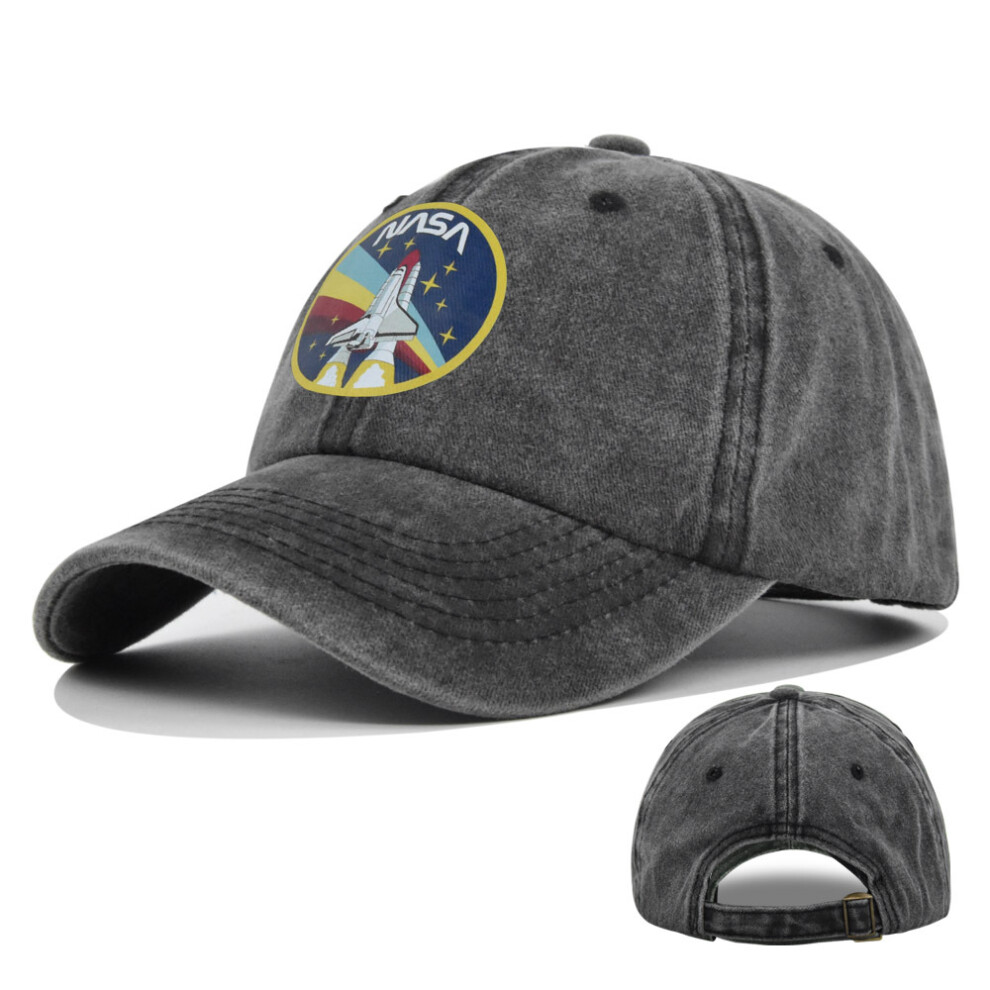 (Black) Duck Tongue Hat Nasa Graffiti Printed Baseball Hat Colorful Silk Screen Sunshade