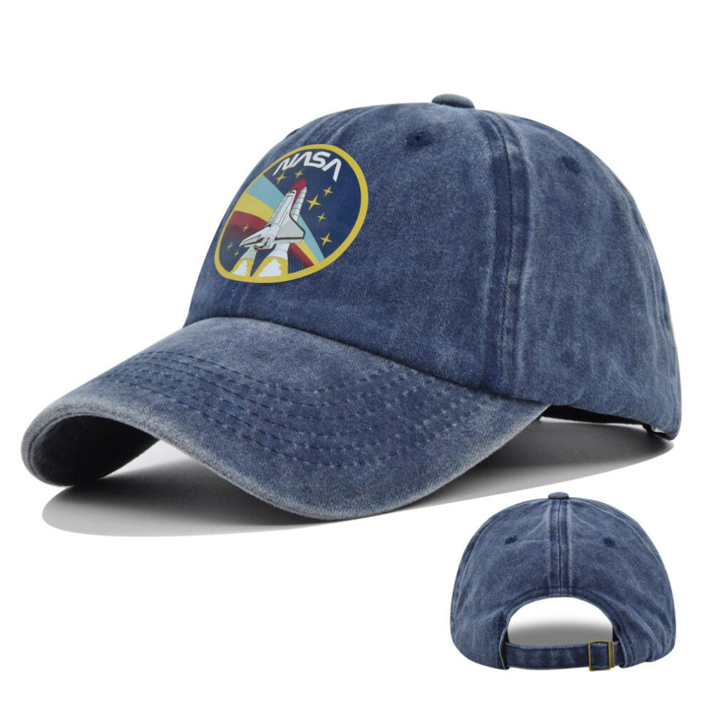 (Navy) Duck Tongue Hat Nasa Graffiti Printed Baseball Hat Colorful Silk Screen Sunshade