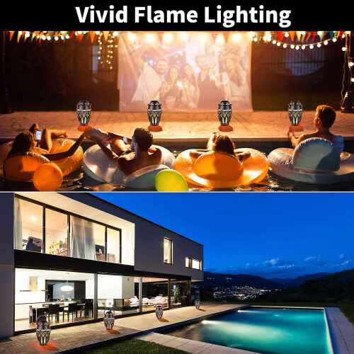 Outdoor Bluetooth Speaker - 2 Pack, Flame Effect, Ipx5 Waterproof, Party Decor 1
