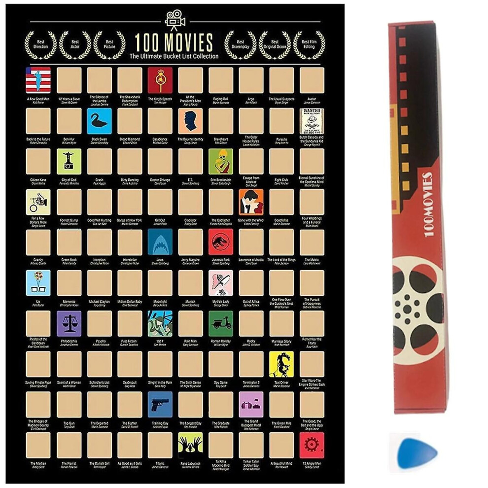 100 Movie Scratch Off Poster Must To See Movies Top Films Of All Time Bucket List Unique Gift For Men And Women Film Lovers High Quality