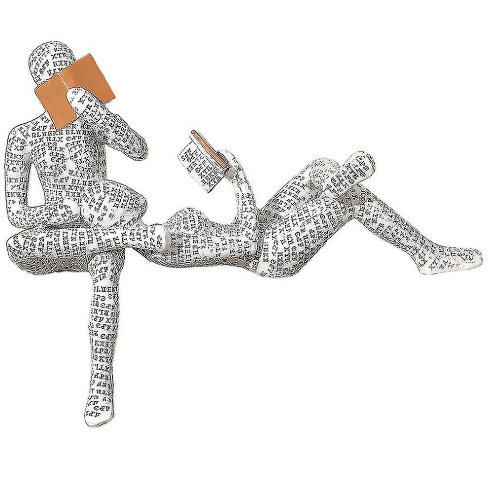 1 Set Reading Figure Reading Figure Ornament Figure Sculpture Resin Reader Figure