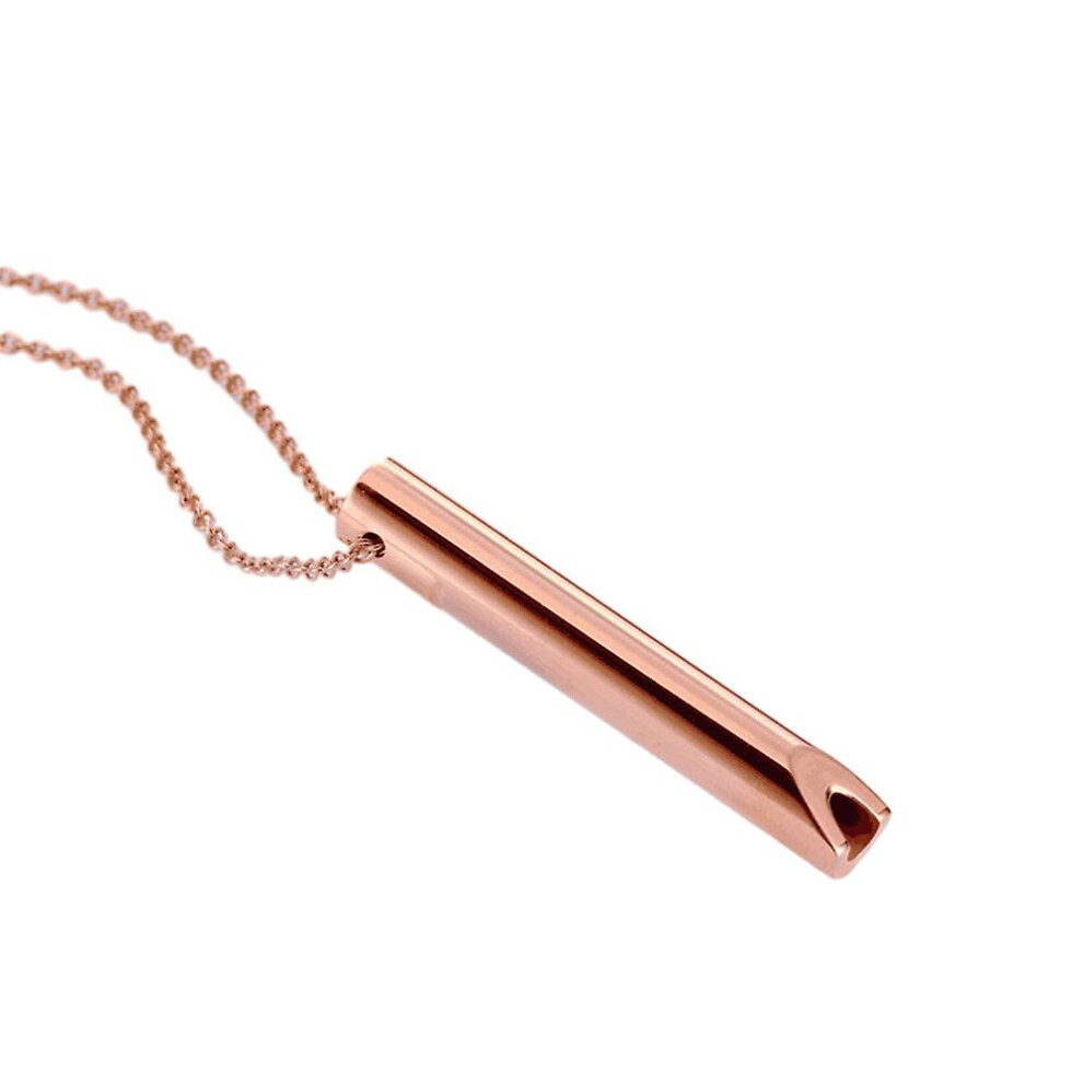 (Rose Gold) Breathlace Necklace Quit Smoking, Stainless Steel Mindful Breathing Necklace For Anxiety, Calm Anti-smoking Necklace, Stress Anxiety Relie