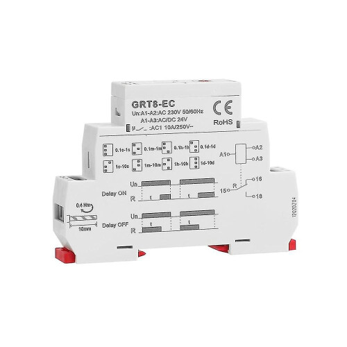 Grt8-ec 10a Dual Function Timer Relay On Delay Or Off Delay Relay Ac230v Time Relay 1
