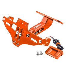 (orange) For Kawasaki Z1000sx Z 1000 Z1000 Sx 2020-2023 Accessories License Plate Holder Number Plate Frame Led Light Bracket Turn Signal