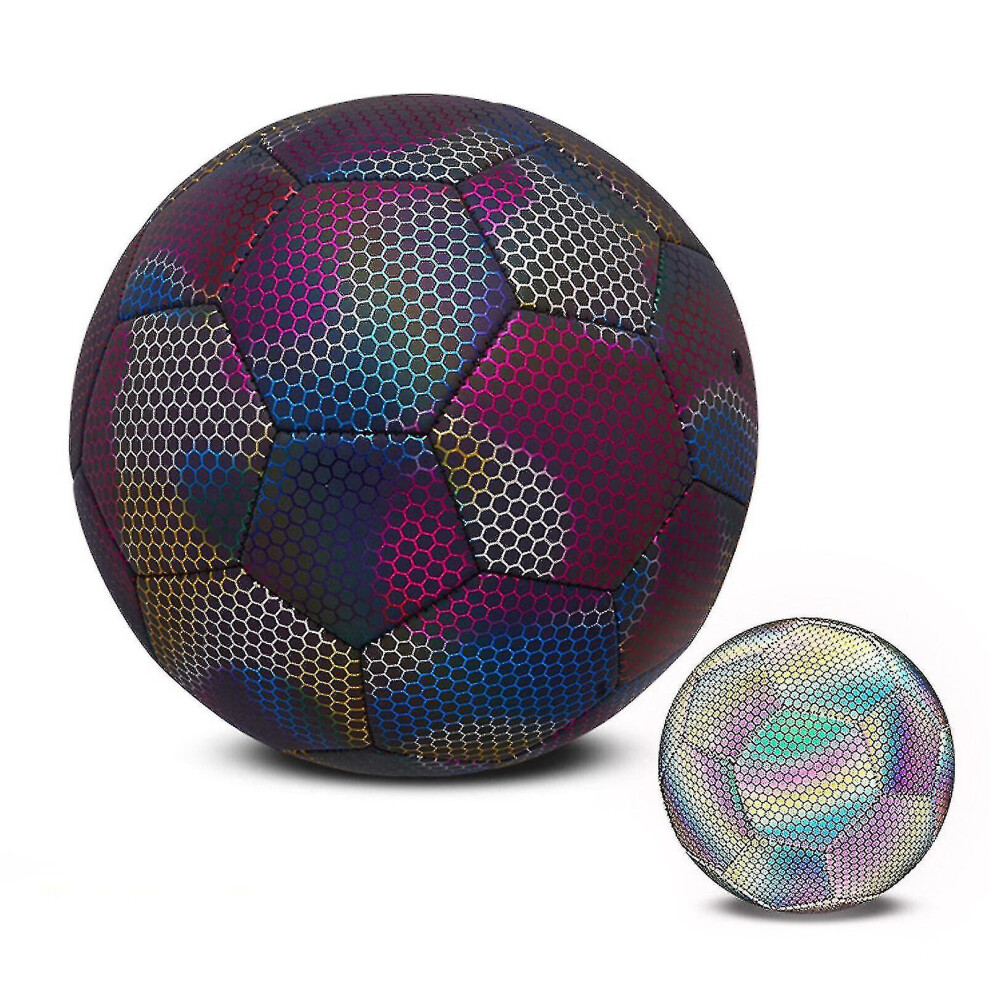(Multicolor Black, 4) Glow-in-the-dark Soccer Ball Size 4