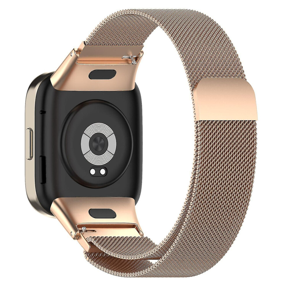 (Rose ) For Xiaomi Redmi Watch 3/Mi Watch Lite 3 Milanese Metal Mesh Strap Replacement Smart Watch Band Gold