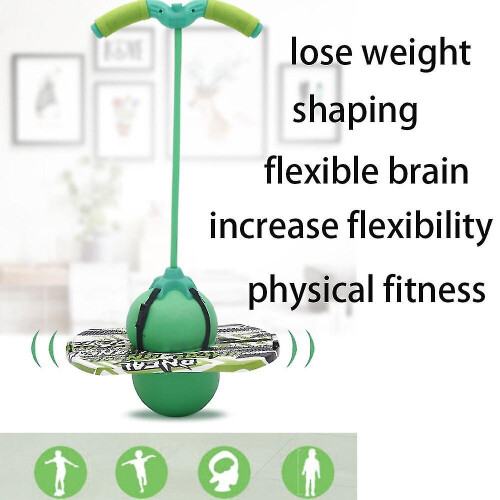 (Green) Pogo Jumping Ball Balance Board With Handle Explosion Proof Exercise Bouncing Ball 1