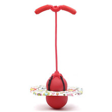 (Red) Pogo Jumping Ball Balance Board With Handle Explosion Proof Exercise Bouncing Ball