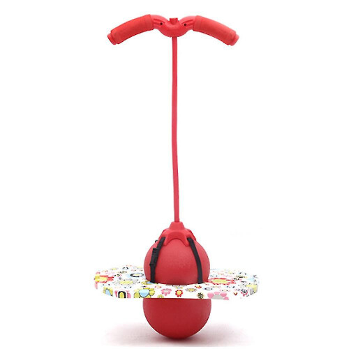 (Red) Pogo Jumping Ball Balance Board With Handle Explosion Proof Exercise Bouncing Ball
