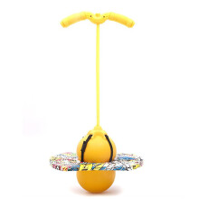 (Yellow) Pogo Jumping Ball Balance Board With Handle Explosion Proof Exercise Bouncing Ball