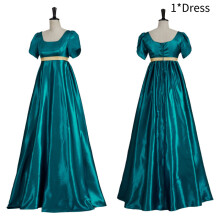(Blue, XXL) 19th Century Cosplay Costume Ball Gown Polyester Waist Dress Womens Vintage