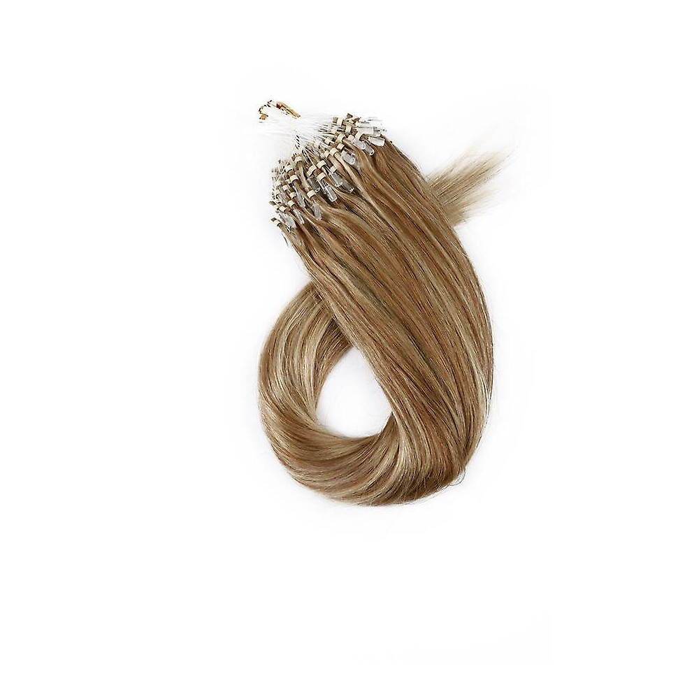 ( & Bleach Blonde, 24Inch) Micro Loop Human Hair Extensions 50G Brown