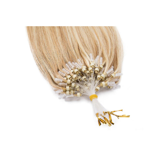 (blond & bleach blonde, 14inch) Micro Loop Human Hair Extensions 50G 2