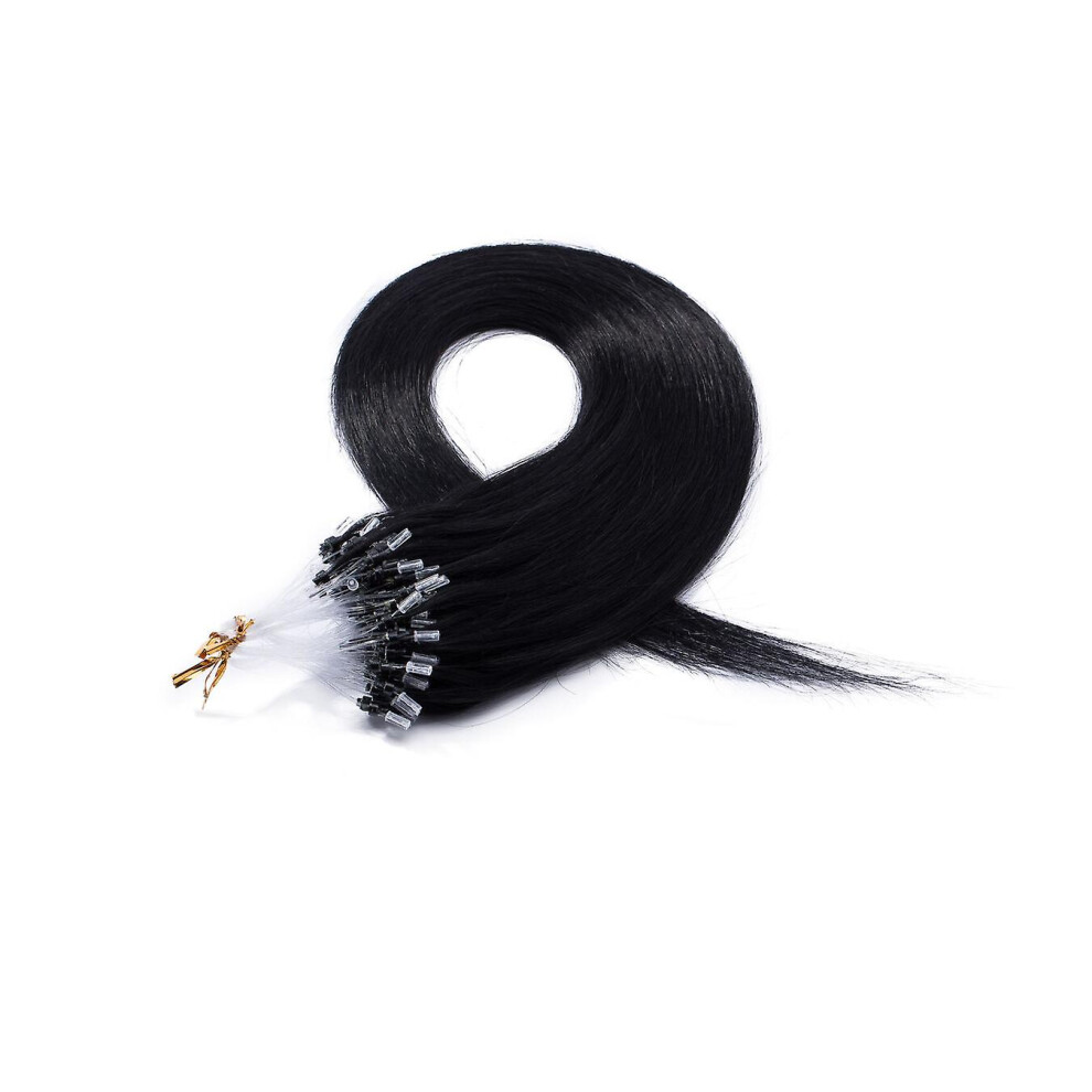 (, 20Inch) Micro Loop Human Hair Extensions 50G Black
