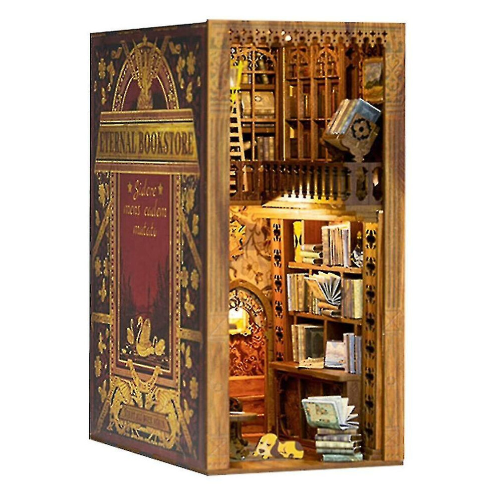 New Diy Book Nook Kit 3d Wooden Puzzle Bookends - Diy Book Nook, Shelf Insert Decor Wooden Decor Mo
