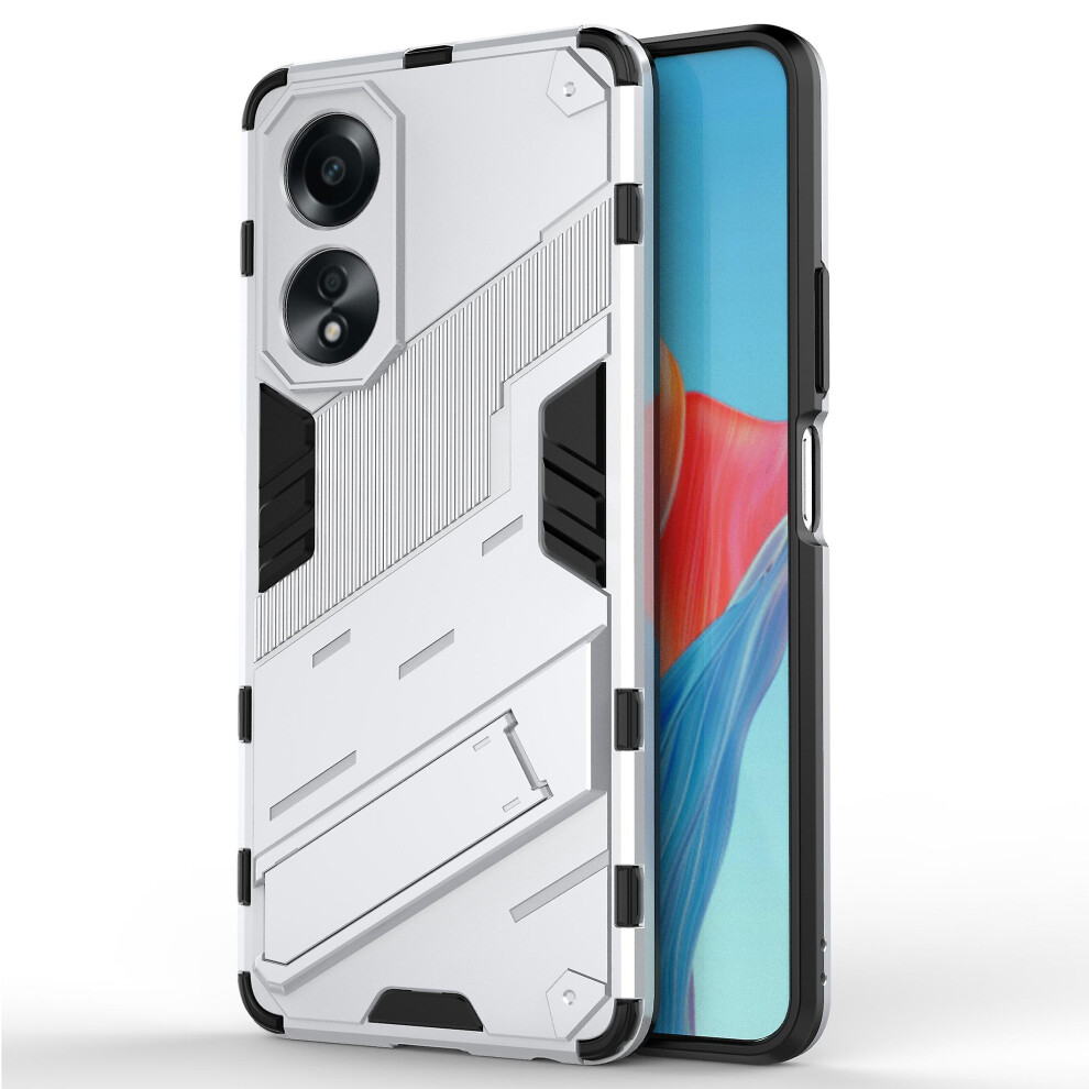 (White) For Oppo A58 4G Cover Pc Tpu Shockproof Kickstand Phone Case White 6909589366962