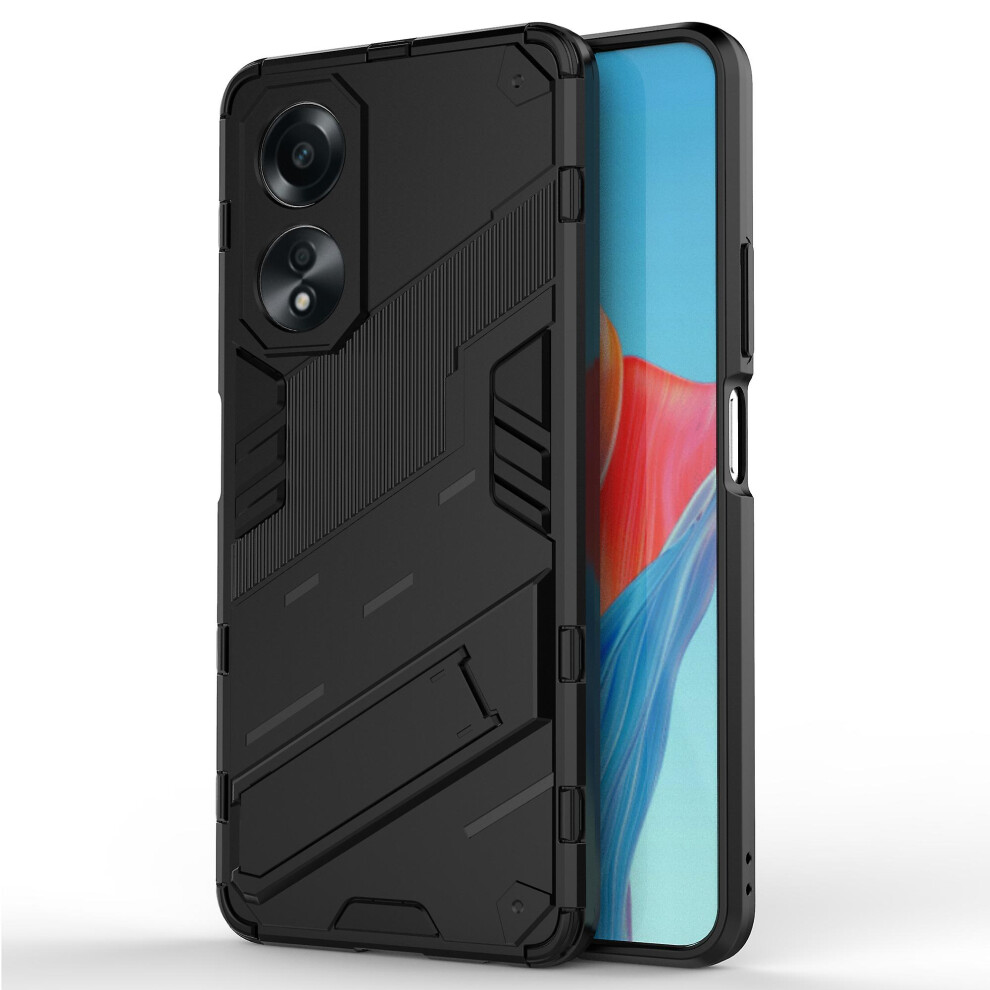 (Black) For Oppo A58 4G Cover Pc Tpu Shockproof Kickstand Phone Case Black 6909589366993
