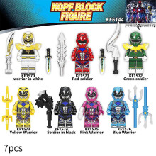7pcs/set Power Rangers Building Blocks Minifigure Toys Assembly Kids Fans Action Figures Mini Figures Collectible Gift