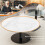 Set of 2 Round Coffee Table Slate & Glass Tabletop Side Table 5