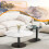 Set of 2 Round Coffee Table Slate & Glass Tabletop Side Table 6