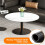 Set of 2 Round Coffee Table Slate & Glass Tabletop Side Table 7