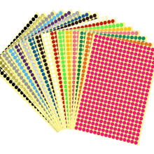 Mkk Sticky Coloured Dots Round Dot Labels Stickers Self Adhesive Circle Stickers Labels 16 Colors