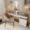 (Beige+Brown) Set Of 2  Dining Kitchen Chairs High-End Leather 6