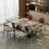 (Beige+Brown) Set Of 2  Dining Kitchen Chairs High-End Leather 8