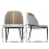 (Grey+Beige) Set Of 2  Dining Kitchen Chairs High-End Leather 3