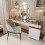 (Grey+Beige) Set Of 2  Dining Kitchen Chairs High-End Leather 6