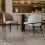 (Grey+Beige) Set Of 2  Dining Kitchen Chairs High-End Leather 7