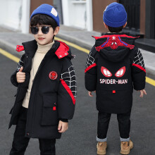 (Black, 5-6Years) Kids Boys Spiderman Hooded Jacket Coat Outerwear