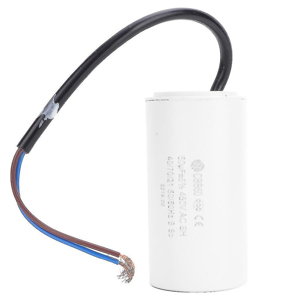 Cbb60 Motor Starting Capacitor 450V 50Uf Microfarad Capacitor Wire Lead 9168212308015