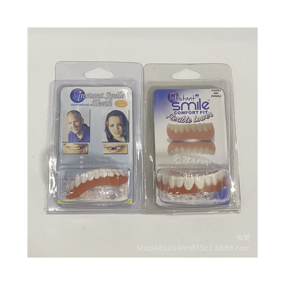 (Upper teeth suction) False Teeth Silicone Upper Lower Veneers Perfect Laugh Veneers Dentures