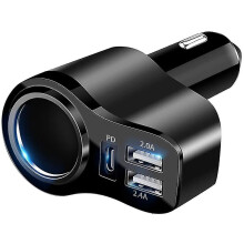 4 In 1 Usb C Car Charger 36w Usb Cigarette Lighter Socket Splitter Adapter