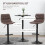 Homcom HOMCOM Bar Stools Set of 2 Adjustable Counter Barstools W/ Footrest Brown 4