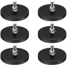 Rubber Coated Magnets,22lbs Neodymium Magnet Base With M6 Threaded Magnet With Bolts And Nuts,strong